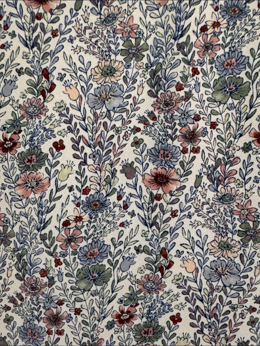 Rose & Olive Floral V-Neck Women's Blouse - Blue & Pink - Picture 8 of 9